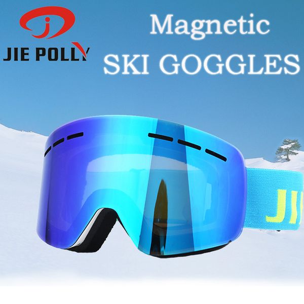 

anti-fogging goggle skiing uv400 protective ski goggles winter sport skiing for men women magnetic ski glasses double lens