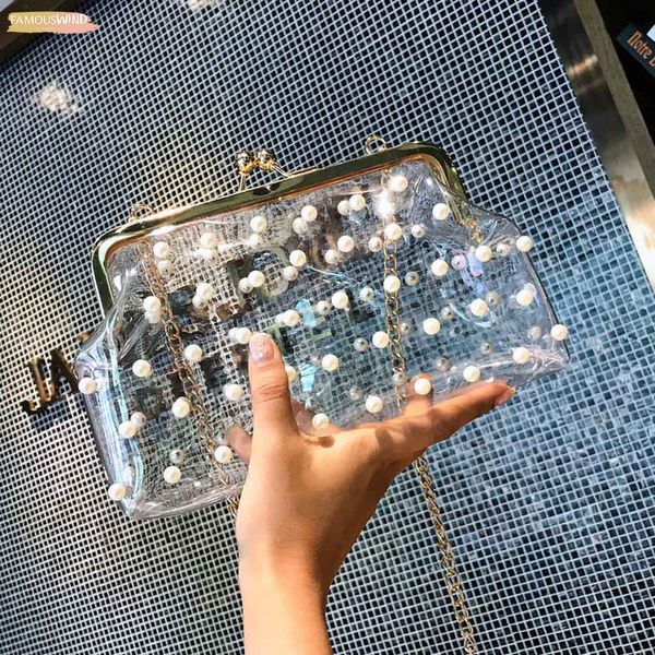 

2020 new ladies fashion solid color handbag jelly package transparent diagonal package plain sac transparent femme 2020 nouveau 15