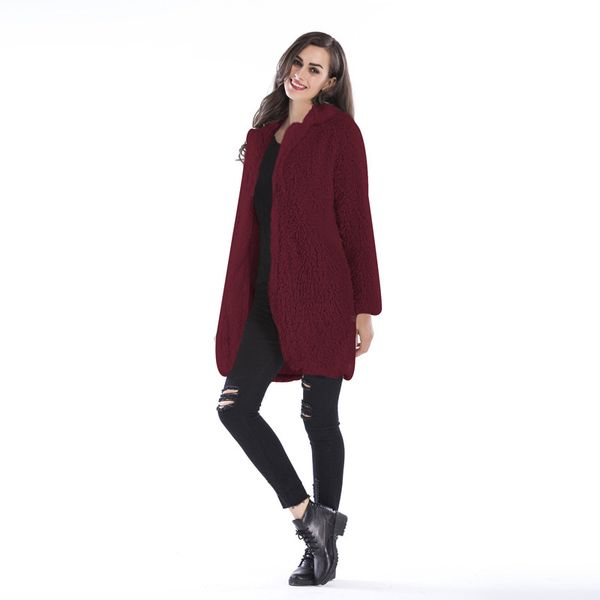 

2018 new autumn winter maternity clothes faux fur coat women coat pure color fashion warm furry coats for maternity pregnant, White