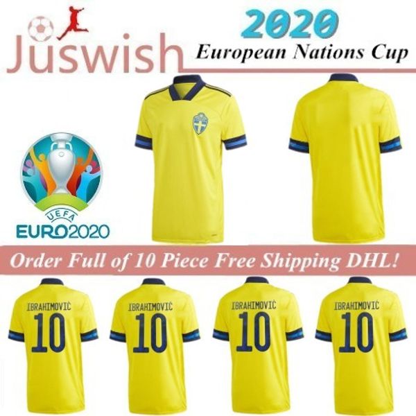

new sweden european cup soccer jerseys 2020 home yellow away johansson johnsson guidetti forsberg berg larsson custom swedish footbal, Black;yellow