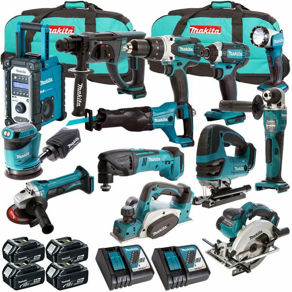 

Makita 18v lxt cordle li ion 13pc mon ter kit 4 x 4 0ah batterie charger