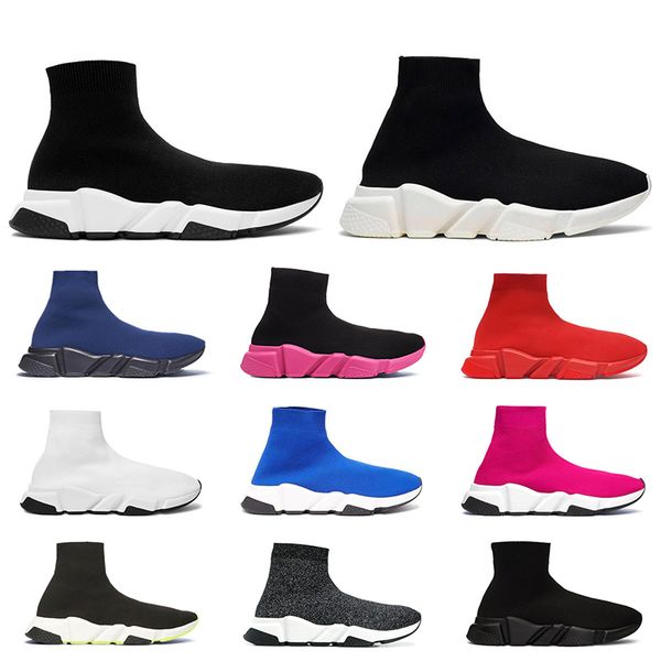 

2019 men women designer socks shoes luxury canvas sneakers fashion speed trainer triple black white flats mens trainers runners sports shoe