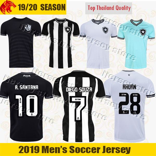 

19 20 botafogo soccer jerseys diego souza 2019 2020 marcinho botafogo a.santana football shirts r. pimpao joao paulo jersey, Black;yellow