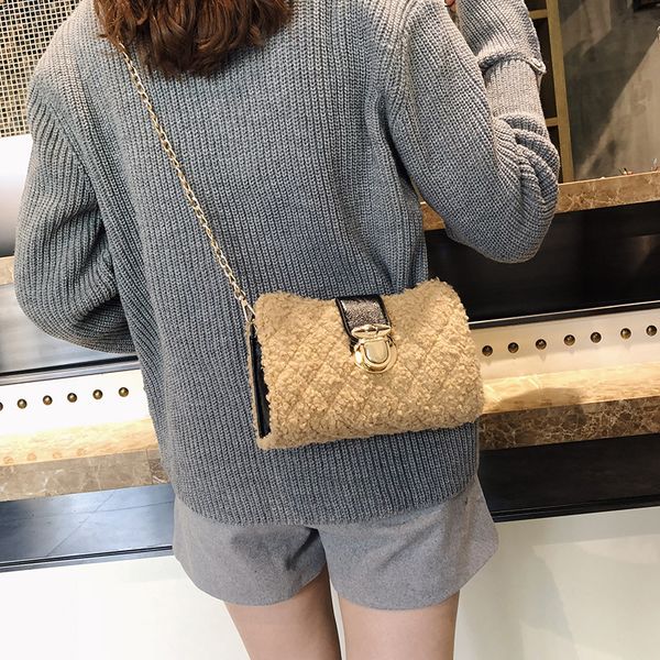 

new bag women new fashion plush bag simple plush single shoulder messenger bagwomen