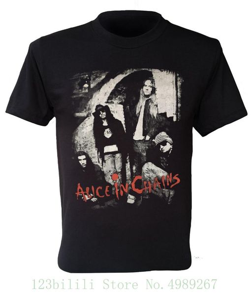 

alice in chains t shirt american rock band t shirt retro jerry cantrell grunge shirts homme novelty tshirt men, White;black