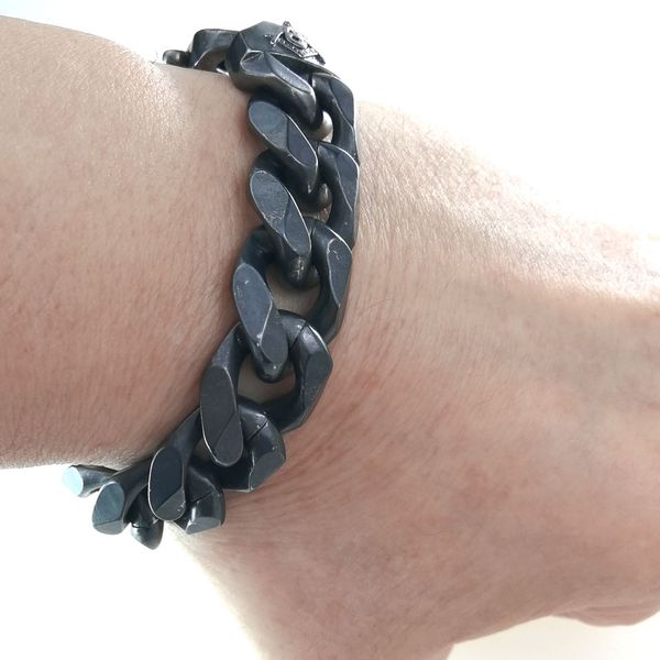 

b256 retro 9mm13mm bracelet bangle 316l stainless steel asonry masonic mason, Black