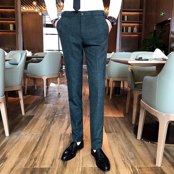 

хороший новый мужская мода темный плед бутик повседневная деловой костюм брюки мужчины высокого класса марка тонкий повседневные брюки мужск, White;black