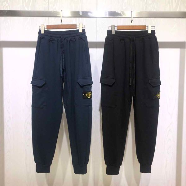 

stone island classic tide brand casual pants mens designer jeans boutique fashion pants trend wild overalls cotton track pants hip hop jeans, Black