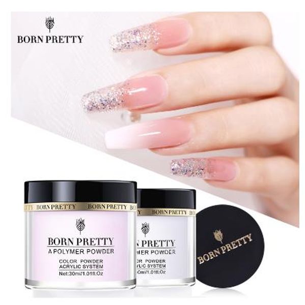 

born pretty 30ml acrylic powder carving nail polymer tip extension french pink white clear adhesive rhinestone nail art powder, Silver;gold