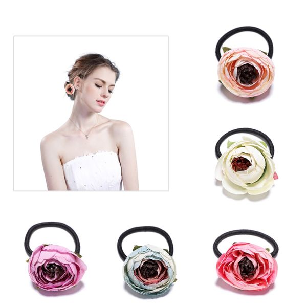 

m mism beautiful fabric elastic hair bands for womens hair gum ponytail holder girls floral scrunchies haar accessoires