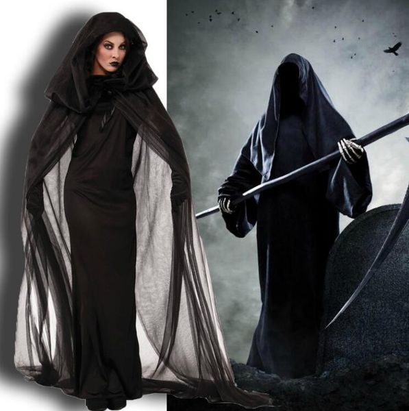 

модное хеллоуин костюм для женщин платья ведьмы косплей роскошная halloween платья партии женщин украшения размер s-2xl, Black;red