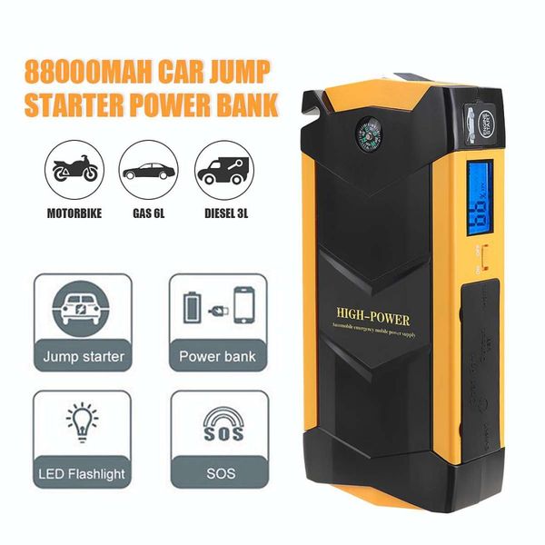 

12v 600a usb 82800mah high capacity car jump starter led light mutifuction portable car battery charger power bank