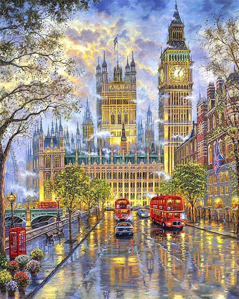 

city street scenes 5d diamond diy painting embroidery craft kit home decoration fashion wall paintings