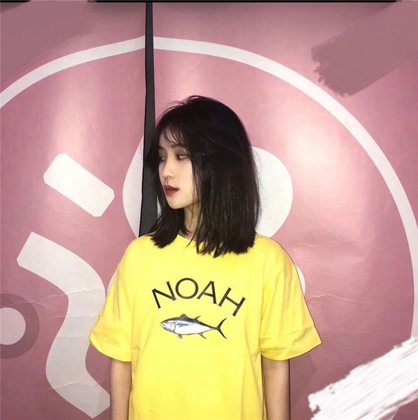 

HAON Letter Print Tuna Printed Mens Tshirt Crew Neck Fashion Womens Short Sleeve Summer Couple Clothing