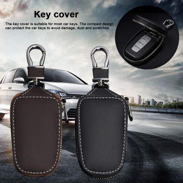 

car cowhide key case car key protective cover genuine leather fashion wallet universal remote control holder accessories