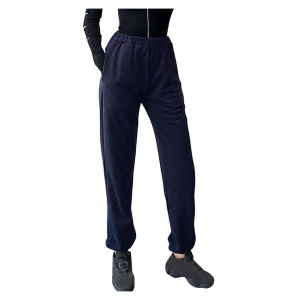 

fashion women trousers plus size high waist pants streetwear lady casual sports solid comfortable trousers high waist pants, Black;white