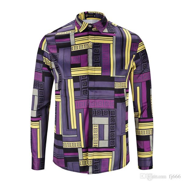 

brand new print dress shirt of man floral printed colour mixture luxury casual harajuku shirts long sleeve men's medusa shirts, White;black