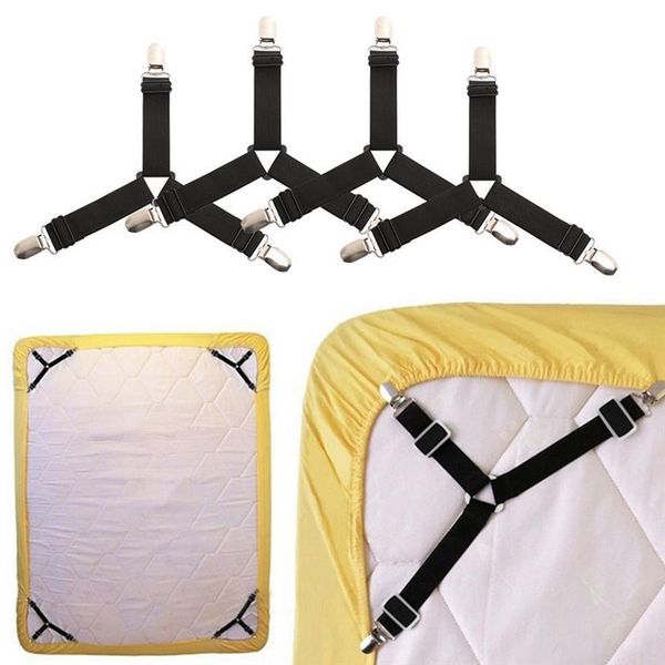 

4pcs bed sheet clip mattress fasteners useful elastic cover blankets grippers holder fixing slip-resistant belt clip