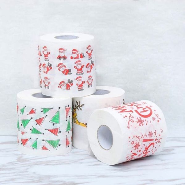 

christmas pattern paper toilet printing roll bathroom sinks
