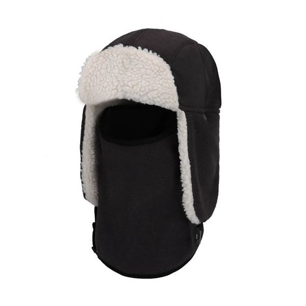 

winter earflap keep warm caps skull mask skiing bomber hats hat bomber hats men women thicken, Black;white