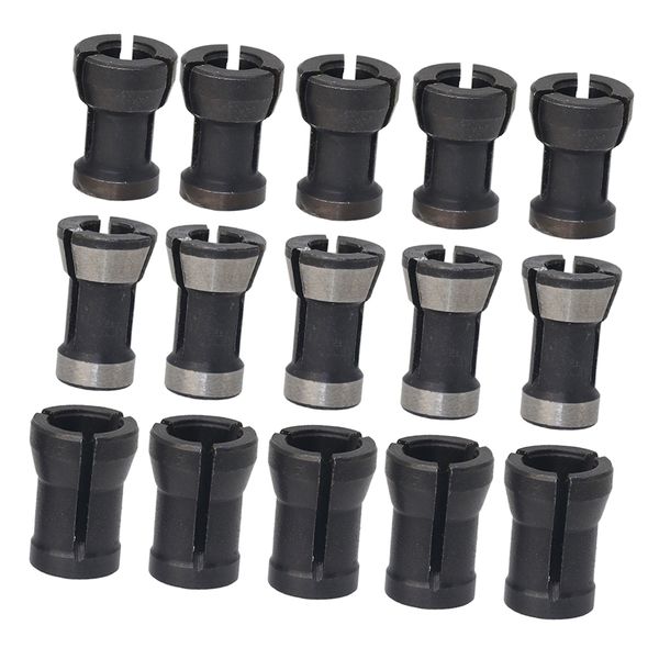 

15x 6/6.35/8mm alloy collet chuck adapter for bakelite milling machine parts