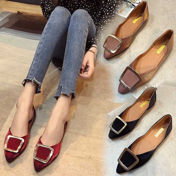 

summer shoes ladies slip-on shallow mouth casual female sneakers pointed toe 2020 fashion women's flats all-match slip on new, Black