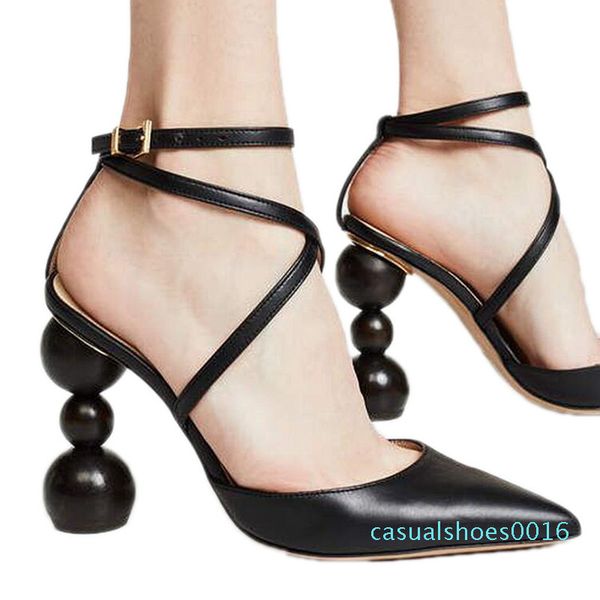 

runway designer fashion brand 2020 new summer sandals women high heels footwear shoes female ladies party pumps plus size 16c, Black