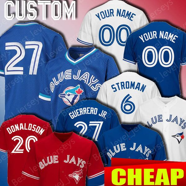 

Toronto Custom Blue Jays 27 Vladimir Guerrero Jr Jersey jersey 12 Roberto Alomar 20 Josh Donaldson 6 Marcus Stroman 14 Justin Smoak