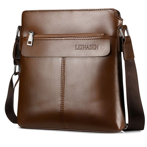 

men vintage genuine leather handbag business briefcase messenger shoulder bag