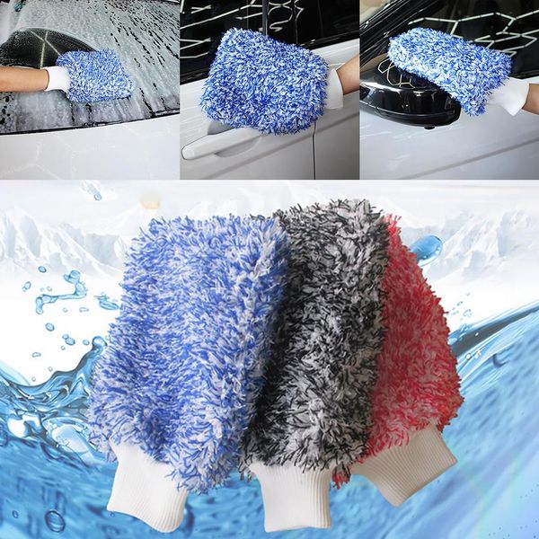

car cleaning tools microfiber washing hand gloves car window dust duster cleaning glove towels auto washing clean pads care