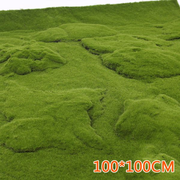 

diy artificial fake moss turf simulation lawn green plant wall landscape 1x