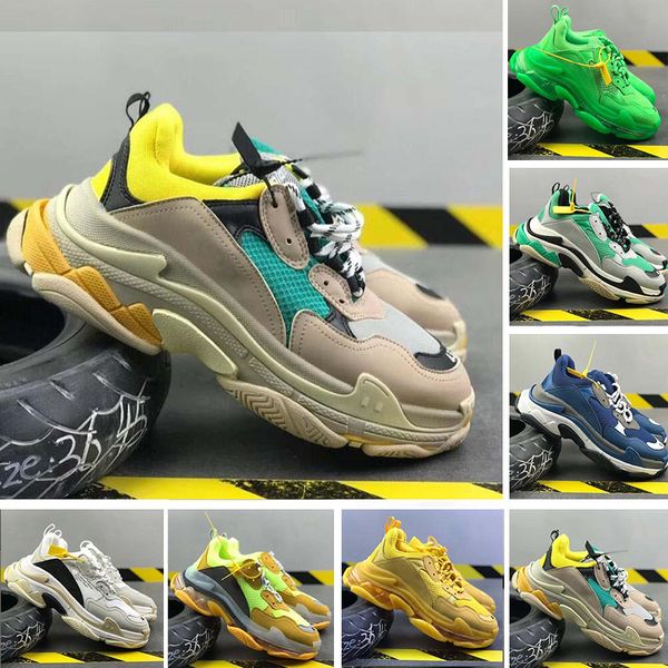 

beat designer shoes triple s 2020 vintage old dad shoes for men women platform sneakers black white gray red pink mens trainers casual shoe