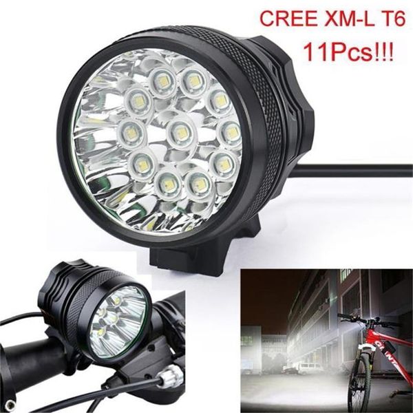 

новый 28000 lm 11 * t6 светодиодный фонарик велосипеда велосипед фары headlight лампы свет 6400mah батареи фарол свет велосипеда # 2a26