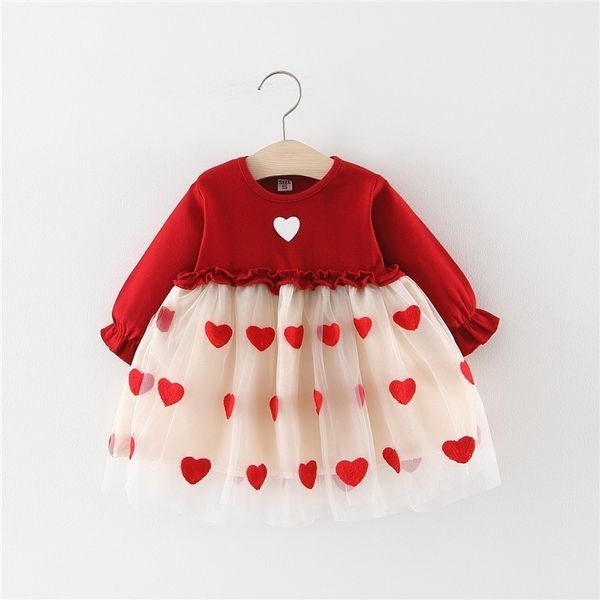 

long sleeve dress baby new princess dress birthday party 2019 fashion spring autumn girls clothes vest girls, Red;yellow