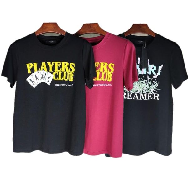 

summer luxury men shirt 20ss am1r1 printed mens designer t shirt men women streetwear style t-shirt hip hop tshirt tee letter printing, White;black
