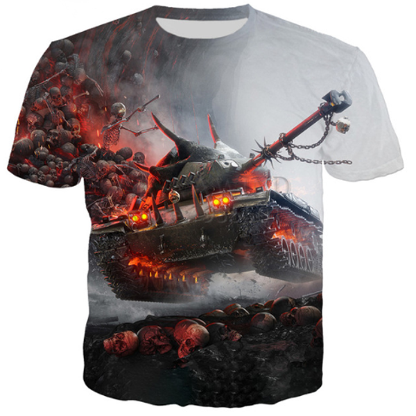 

world of tanks новые горячие модные смешные футболки 3d печати мужчины / женские смешные лето круглый воротник с коротким рукавом повседневн, White;black
