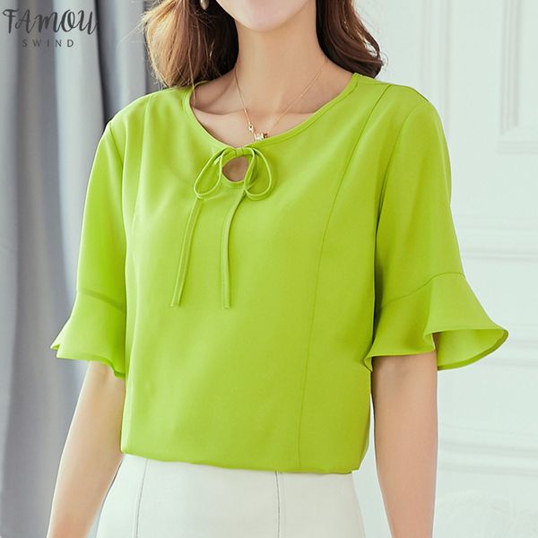 

women shirts spring summer blouses korean style streetwear short sleeve blouse female chiffon shirts plus size casual blusa, White