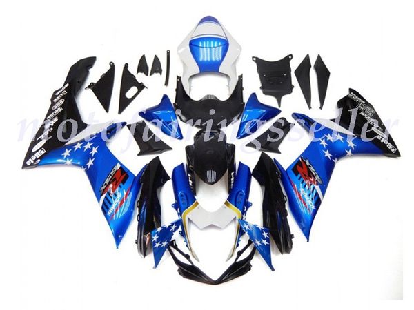 

new abs plastic fairings kit fit for suzuki gsxr600 gsxr750 2011 2012 2013 2014 2015 2016 2017 injection mold blue style with red stars