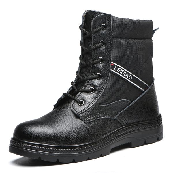 

men's leisure steel toe caps work safety shoes anti-pierce construction site worker tooling security boots protective footwear, Black