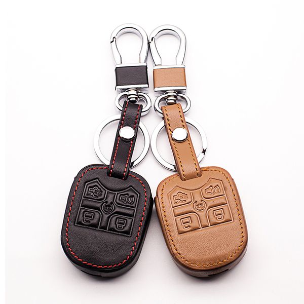 

leather key chain key holder case cover for explorer 5 transponder l21 5 buttons remote protect shell cases keys