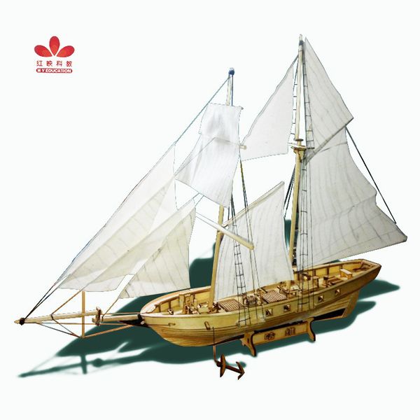 

Harvey sailboat assembly model wooden western ancient ship model kit DIY popular science equipment big sailing era
