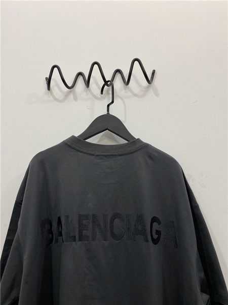 

20fw new spring luxury brands bales back letters tshirt print cotton tee shirt men women streetwear sweatshirt outdoor t-shirts 2.1, Gray;blue