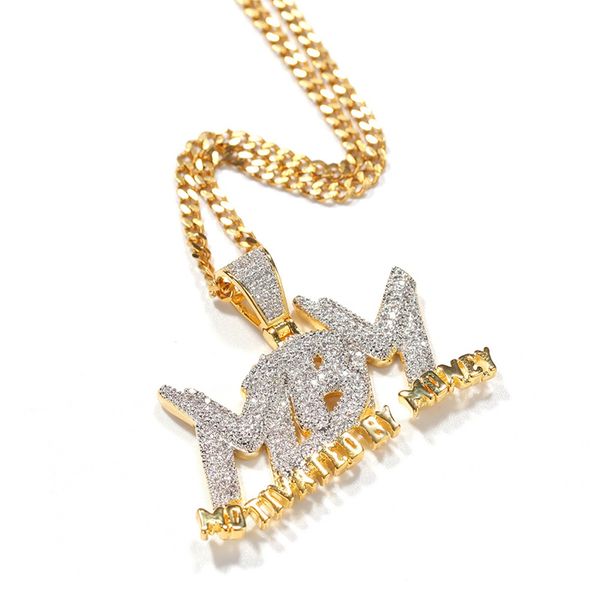 

iced out mbm pendant necklace fashion mens hip hop jewelry motivated by money necklaces, Silver