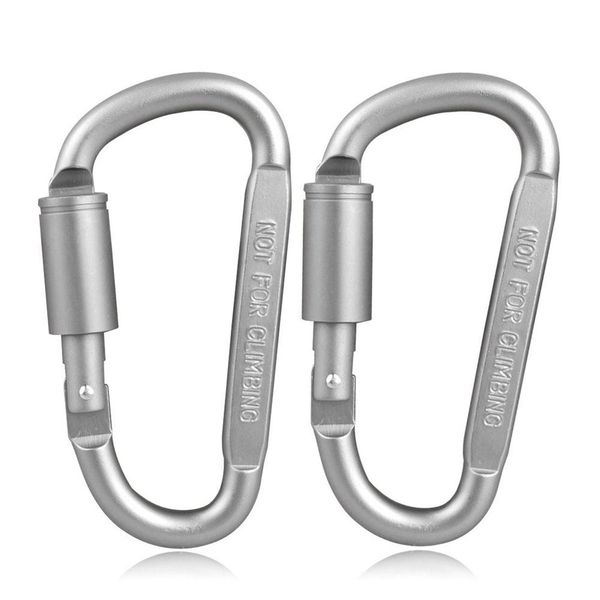 

2pcs aluminum alloy carabiner lock hook buckle hanging key chain, Silver