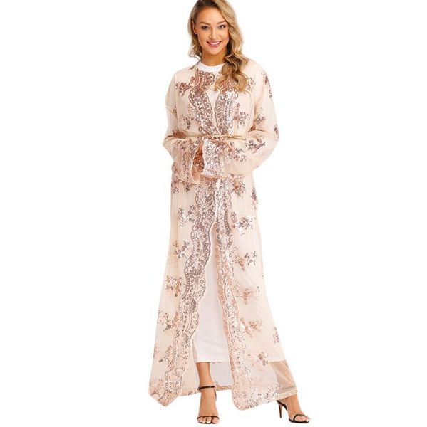 

chamsgend muslim abaya womens dress elegant arab lady summer robes lace long sleeve plus size stylish party home dresses l0411, Red