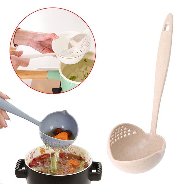 

2 in 1 pot dinnerware porridge soup spoon with filter skimmer kitchen utensil long handle colander beige other kitchen dining bar