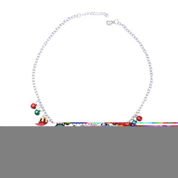 

silver tone christmas x-mas holiday jingle bells necklace