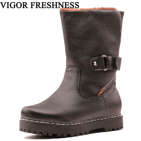 

vigor freshness boots winter women shoes warm snow boots warm shoes fur woman autumn ladies ankle my374, Black