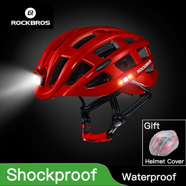 

rockbros rainproof bike ultralight helmet light cycling helmet integrally-molded safe 57-62cm mountain road bicycle mtb helmets