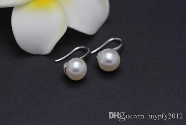 

new fashion freshwater pearl earrings for women 925 sterling silver jewelry white/pink/purple pearl lb, Golden;silver